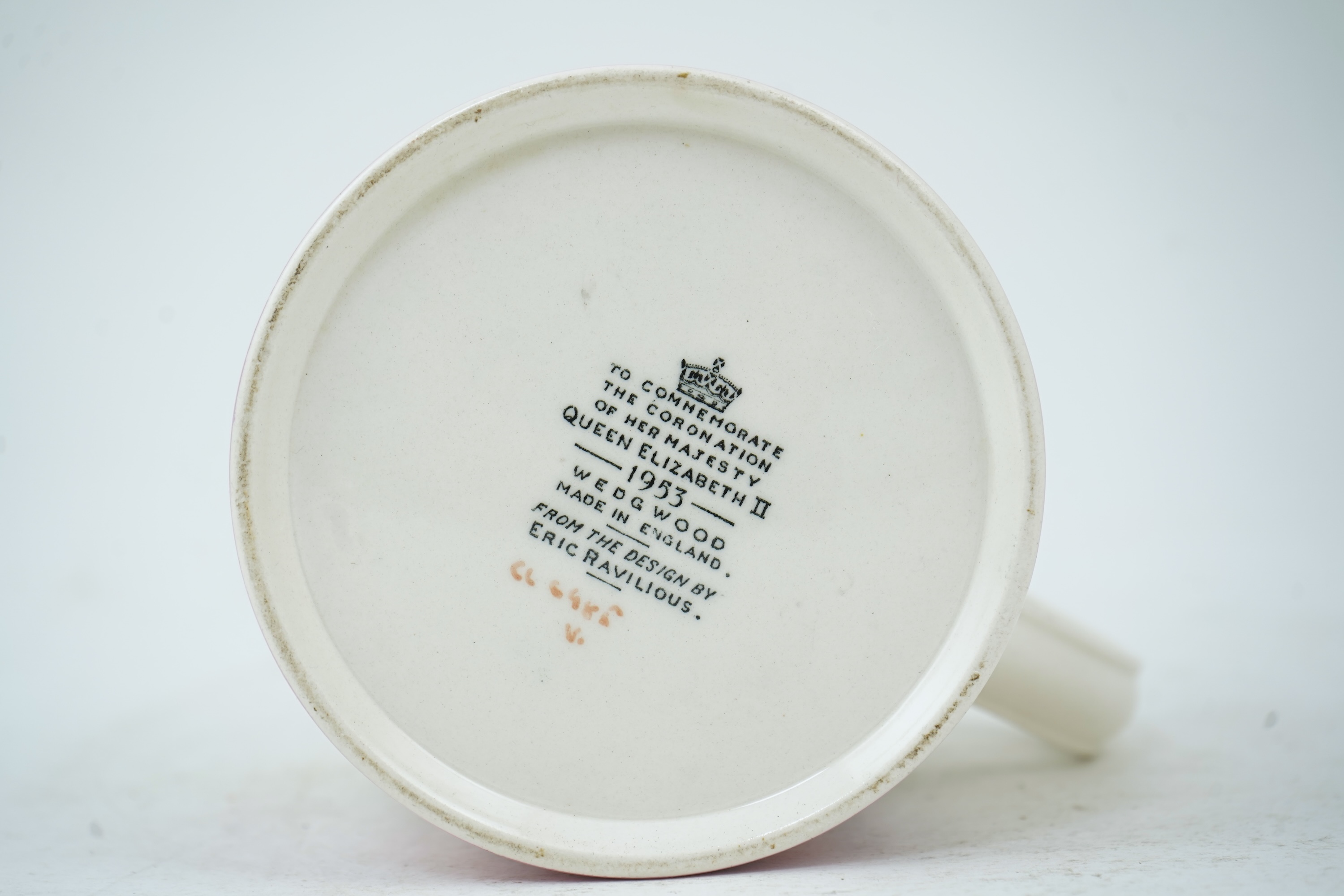 Eric Ravilious (1903-1942) for Wedgwood: A 1953 Queen Elizabeth II Coronation commemorative mug